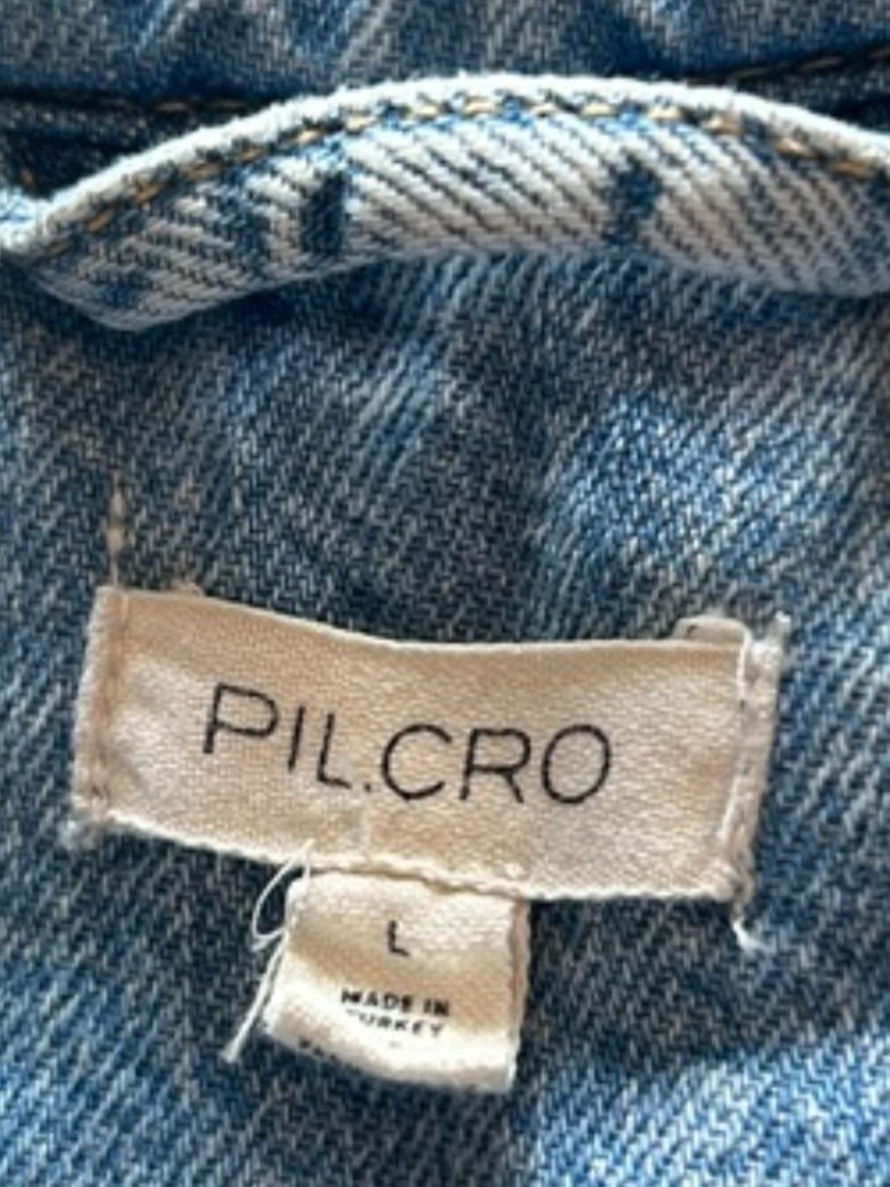 Preowned Pilcro Regenerative Cotton Denim Popover Shirt - Large - Picture 7 of 7